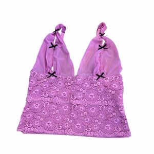 Victoria's Secret Pink Lace and Bows Camisole Size Medium💓💕💗🖤🖤🖤💓💕💗